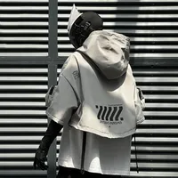 2024 Tactical Techwear Style Punk Hip Hop Short Jacket Hooded Cloak Men Women Functional High Street Casual Coat Cape 2