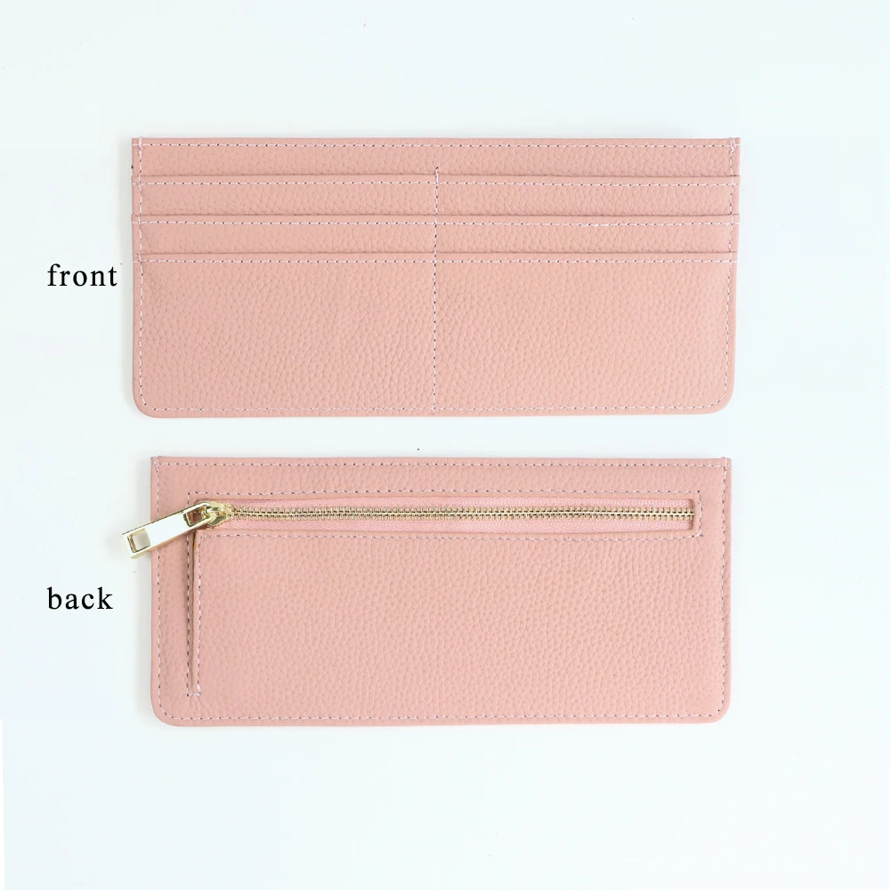 Elegant Genuine Leather Multi-Slot Card Case Wallet - Ultra-Thin Design with Premium Zipper