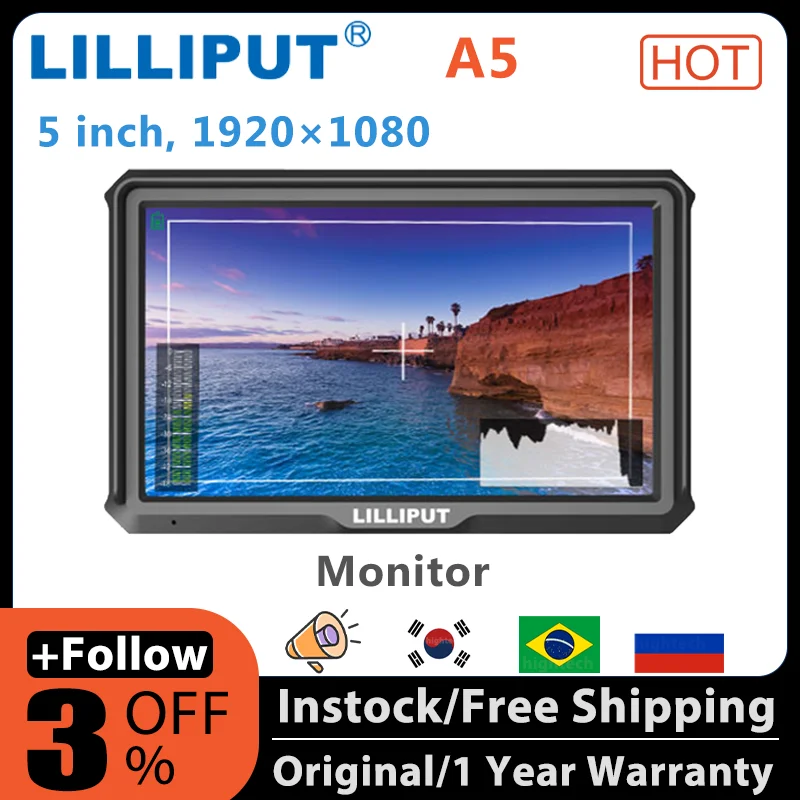 5-Inch DSLR Camera Field Monitor With USB Live Stream – Portable, Touchscreen, 4K HDMI 2.0