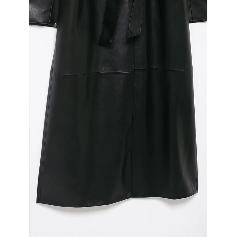 Winter Women Fashion With Faux Fur Collar Coat Woman Chic Faux Leather Jacket Long Sleeve Belt Casual New Outerwear ﻿ ﻿