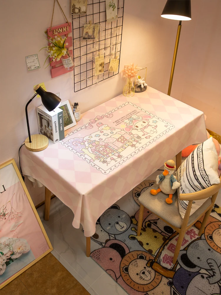 backdrop Tablecloth Sanrio Cinnamoroll cartoon room waterproof book tablecloth home living rectangular table linen birthday part 3