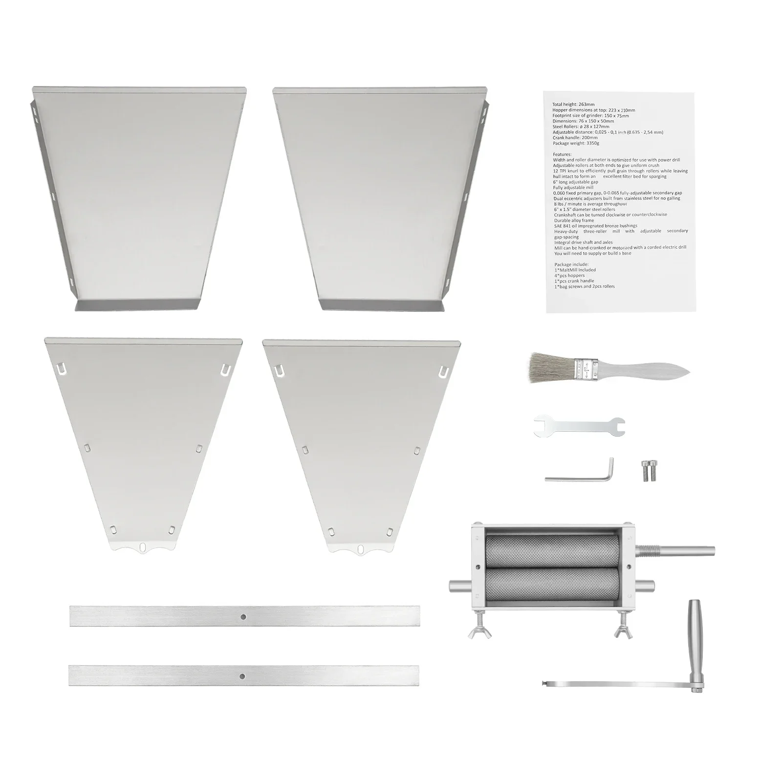 4L Trichter-Getreidemühle, Handkurbel und elektrische Bohrmaschine, Getreidemühle, Sicherheit, aktualisierte Brauerei für Gerste, Weizen, Getreide – Detail 4
