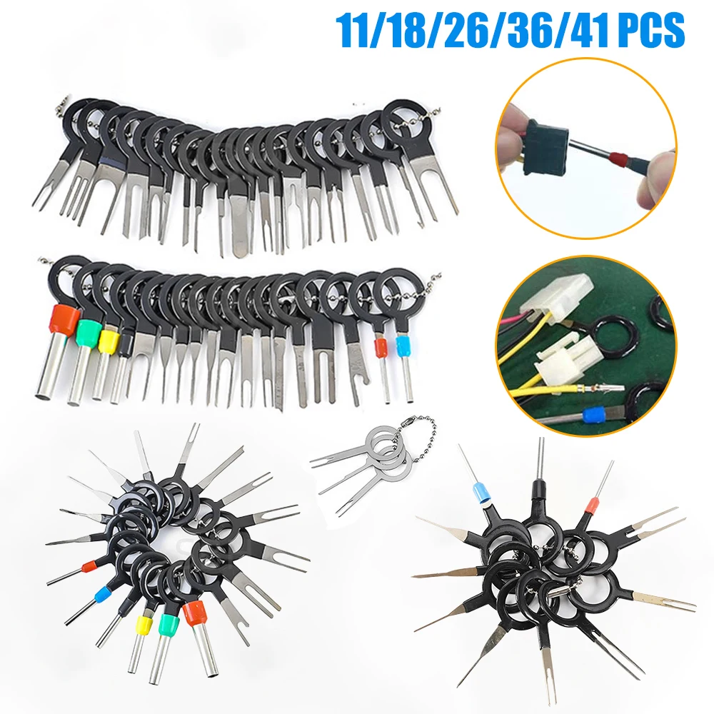 CESFONJER 11 Pcs Auto Terminals Removal Tool Set, Car Electrical Wiring Crimp Connector Pin Extractor Kit for Car Repair CESFONJER 11 Pcs Auto Terminals Removal Tool Set, Car Electrical Wiring Crimp Connector Pin Extractor Kit for Car Repair