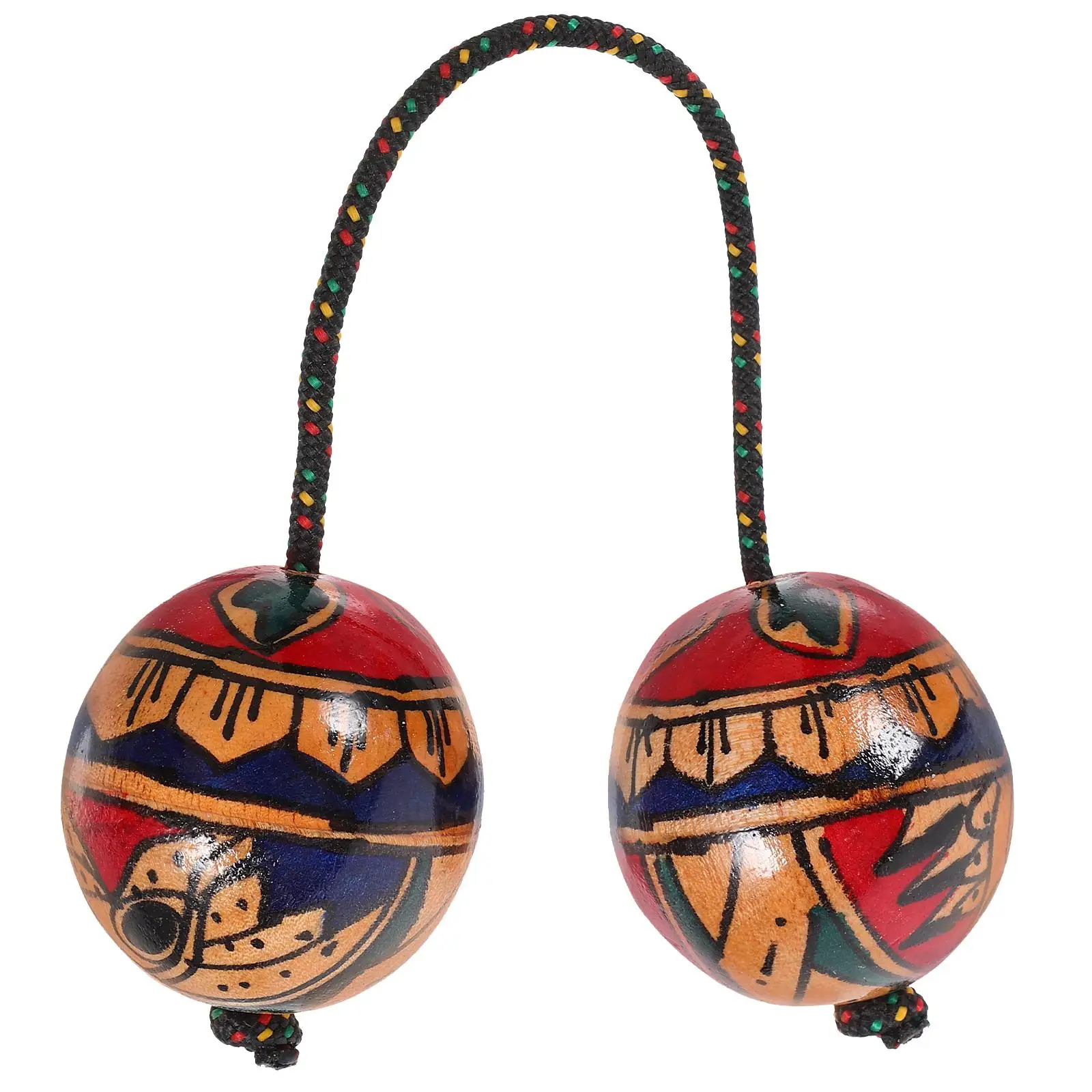 Hand painted Rhythm Maracas Shaking Double 29 32CM Shaker Sand Hammer Musical Instruments Percussion Decor Wooden