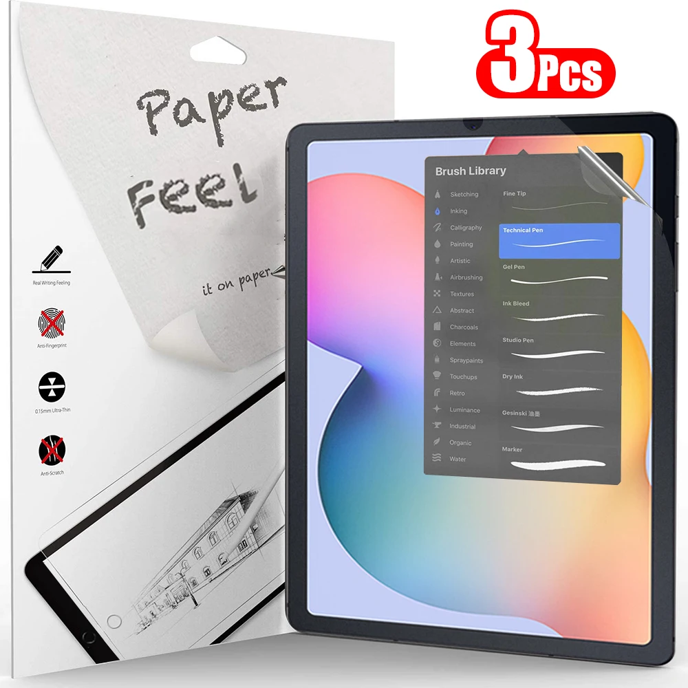 3 Stück Papier fühlen sich wie Displays chutz folie für Samsung Galaxy Tab S7 S8 S9 plus Ultra A9 Samsung Tab S6 Lite S7 S9 Fe A8 A7 kein Glas