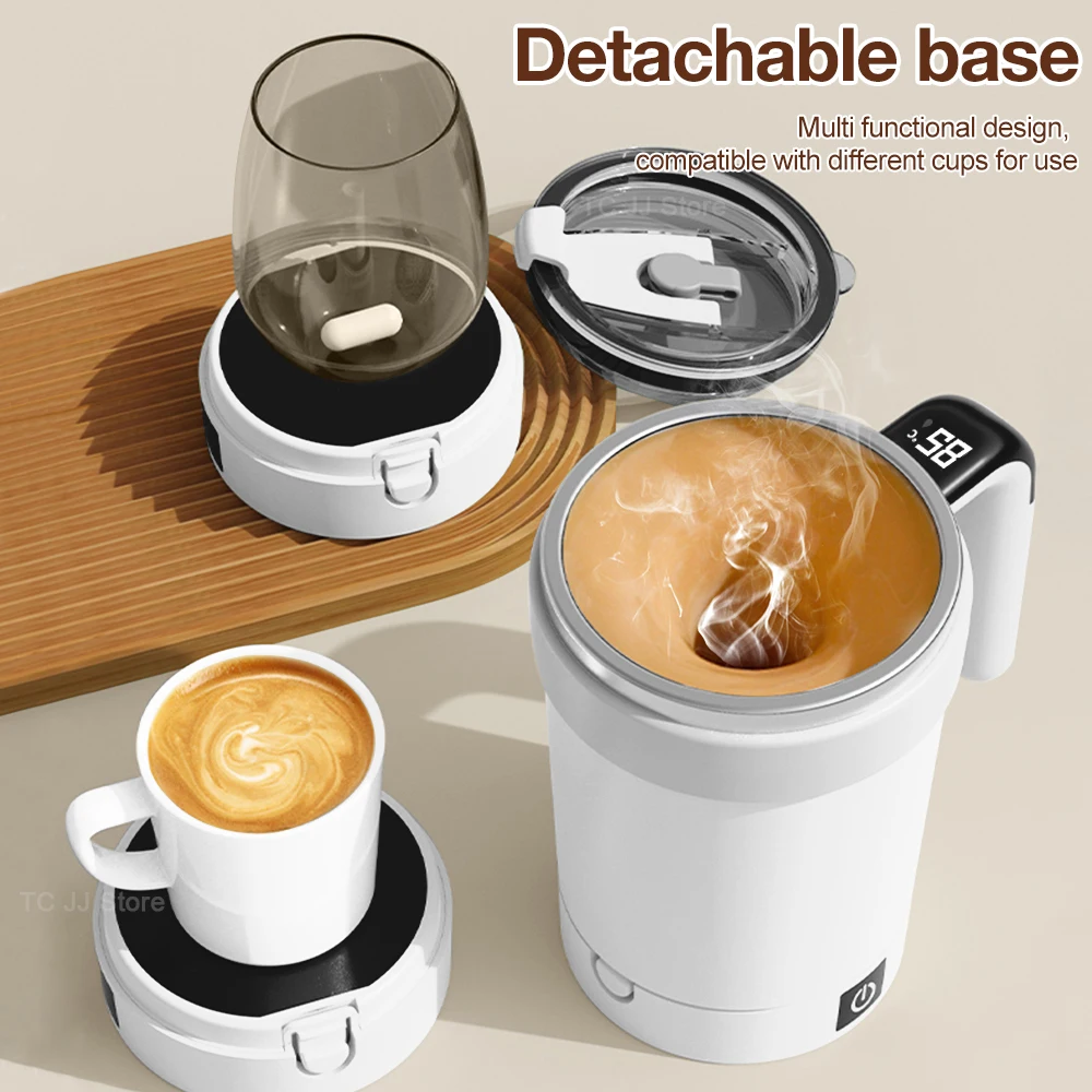 Automatic Stirring Cup Rechargeable Magnetic Mixer Electric Stirring Mugs Stainless Steel Coffee Mug Rotating Magnetic Tumbler 2