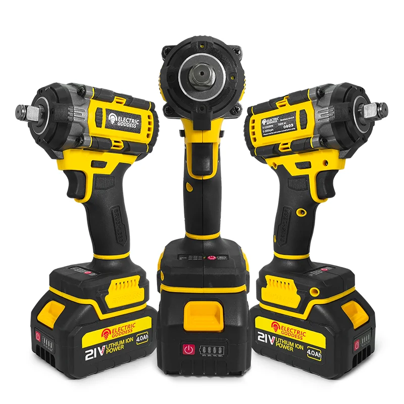 مفتاح ربط كهربائي لاسلكي 1/2 بوصة، بدون فرش، 21 فو...