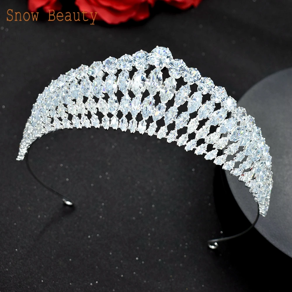 A366 Wholesale Full Zircon Crowns for Brides Hair Accessories Ladies New Style Headdress Luxury Birthday Party Wedding Tiaras