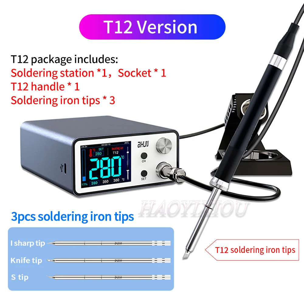 inverter arc welder JC AIXUN T3A 200W Digital Soldering Station Mobile Phone Repair Tool Electric Solder Iron Tools with T245 T12 936 Handle Tips gas welding machine Welding Equipment