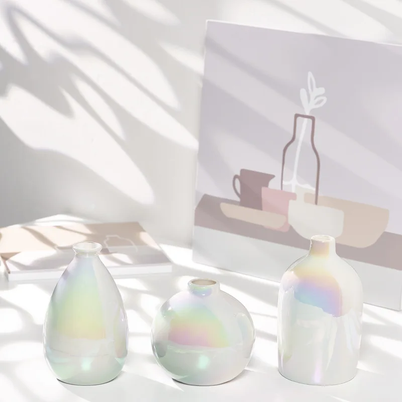 

Жемчужная керамическая Цветочная ваза INS, роскошная гостиная, сухая Цветочная композиция, скандинавский Декор для дома, креативное простое искусственное оформление