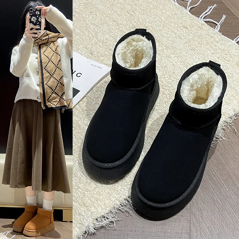 2024 Zipper Solid Winter Casual Fleeces Leather Flat Knee High Boots