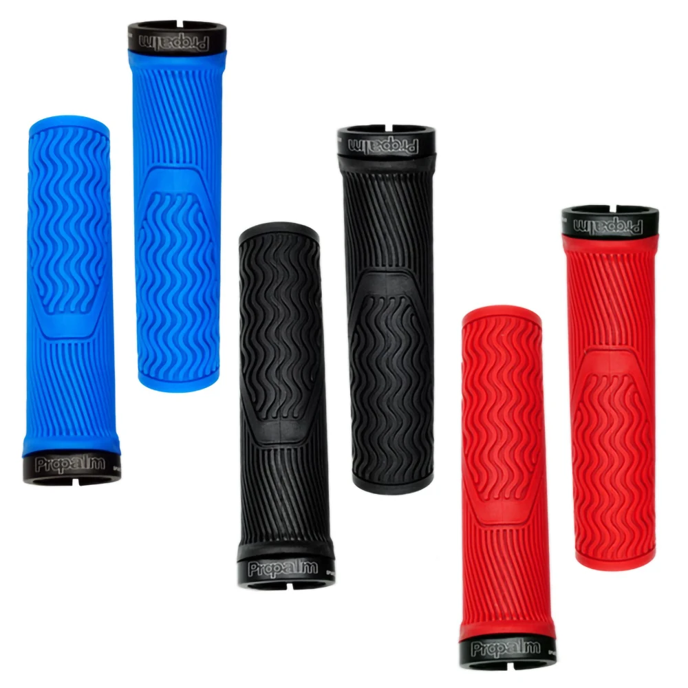 

Propalm PRO-L815EP1 Mountain Road Bicycle Straight Grips Rubber Aluminum Lock Ring Singgle Lock Hand Covers Bicycle Accessories