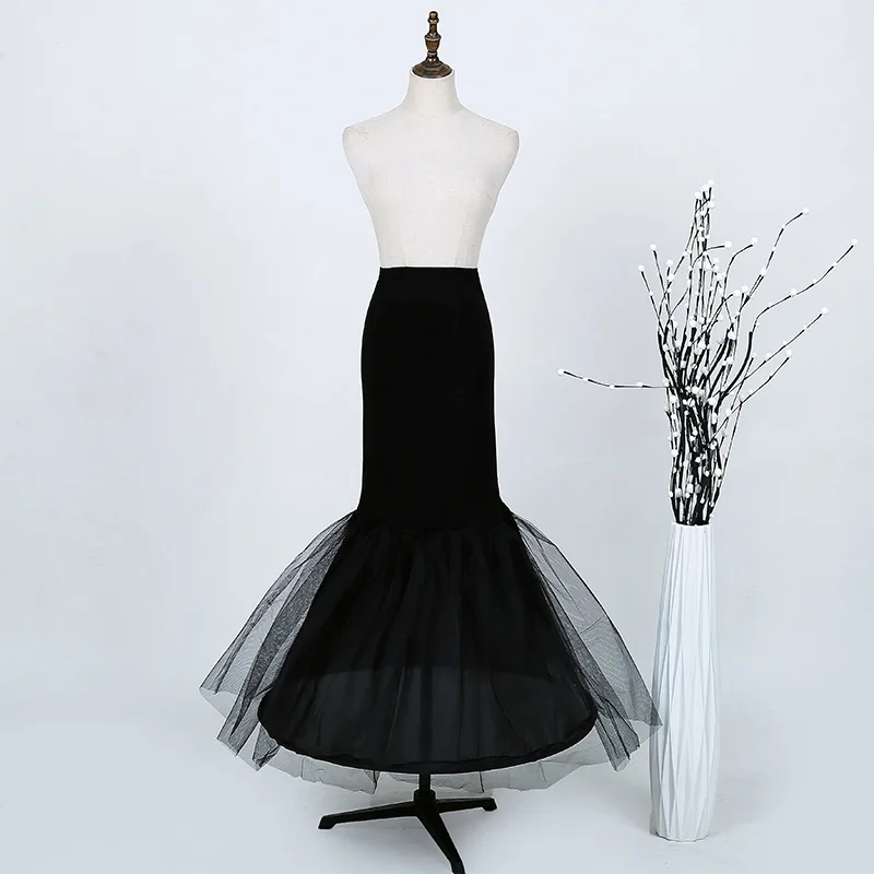 Petticoat Skirt Petticoat Underskirt Wedding Underskirt Lolita Petticoat Flower Girl Underskirt Wedding Petticoat Vintage Underskirt Wedding Dress Accessories Petticoat Stretch Fabric Corset Fishtail Bustle Black Fishbone Adjustable
