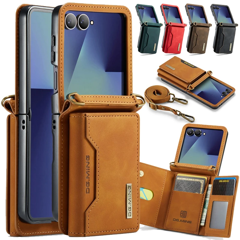 Elegant Crossbody Leather Wallet Phone Case with Card Slots Holder