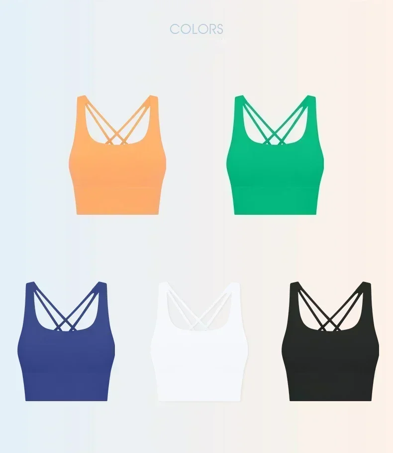 Description Picture 4 of itemLemon Integrated Fixed Cup Cross-Backless Sports Bra Gym Outdoor Fitness Jogging Sportswear Vest Yoga Under wear Women Clothing