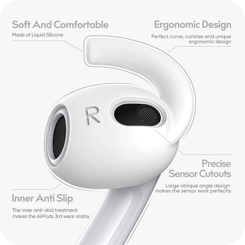 For Apple Airpods 3 Earbuds Anti Slip Ear Hook Case Cover Anti Lost Shark Fin Eartips For Air pods Earhook Earphone Accessories