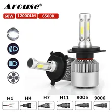 

2Pcs H4 H7 Car Led Headlight H8 H11 Led Light Bulbs 9005 HB3 HB4 Led Lights For Auto 60W 12000LM 12V Car Headlamp Fog Lights S2