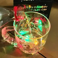 1 pièce Tasse LED magique à changement de couleur, activée par l'eau, lumineuse, pour bière, café, lait, thé, vin, whisky, mug de bar, cadeau de voyage 3