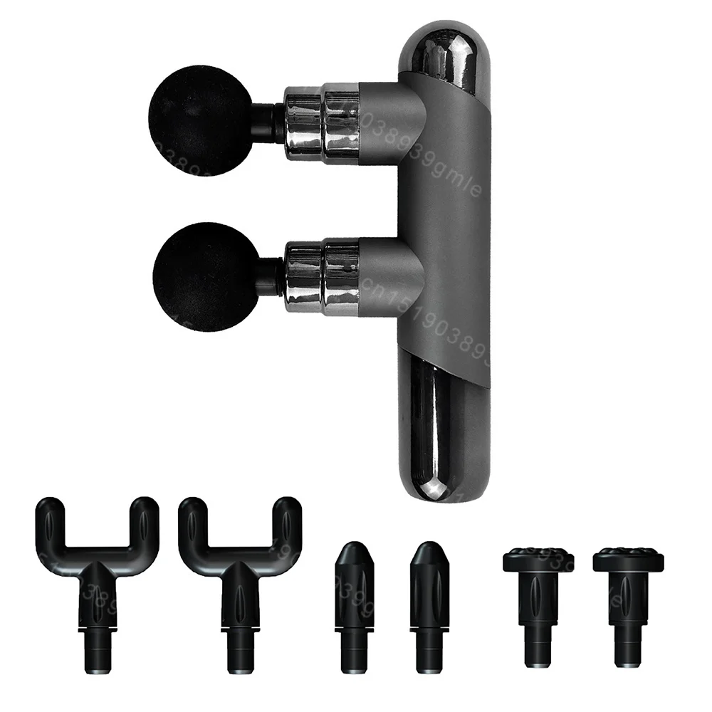 Dual Head Fascia Gun Massager Muscle Relaxation Vibration Deep Tissue High-Frequency Percussion Muscle Relief Fitness Equipment
