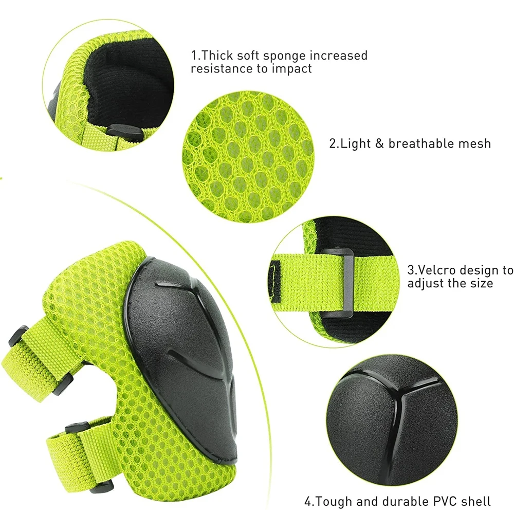6 stücke Schutz Gears Set für Kinder Kinder Knie Pad Ellenbogen Pads Handgelenk Guards Kind Sicherheit Protector Kit für Radfahren fahrrad Skating