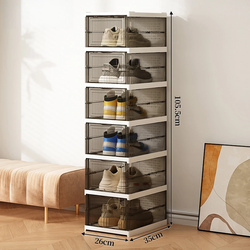Dustproof Foldable Shoes Rack Stackable Transparent Thickened Plastic Box With Lids Sneaker Shoe Organizer Cabinet Organizers 6