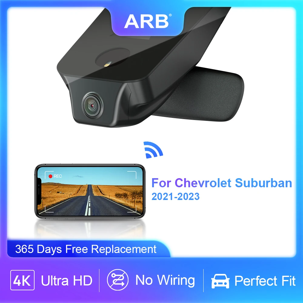 

Car Cam 4K for Chevrolet Suburban (12th Gen) 2021-2023, ARB 2160P Front and Back Dashcam Car DVR