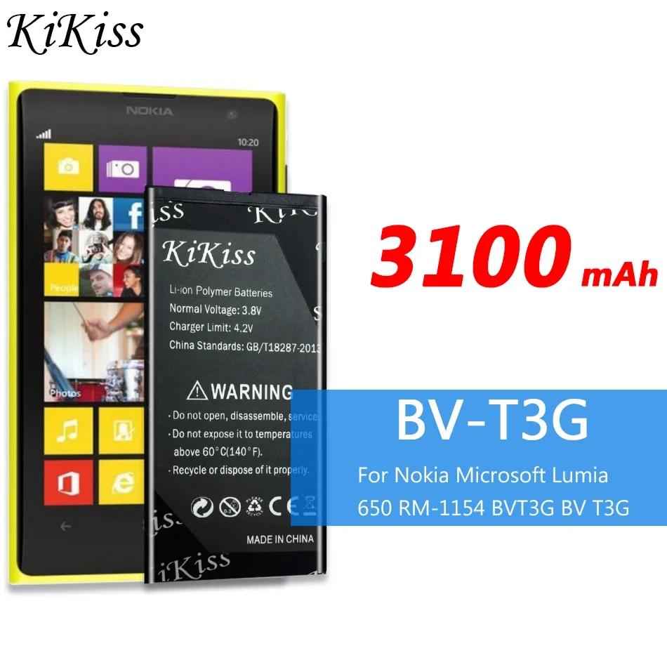 

3100mAh BV-T3G мобильный телефон аккумулятор большой емкости для Microsoft для Nokia Lumia 650 RM-1154