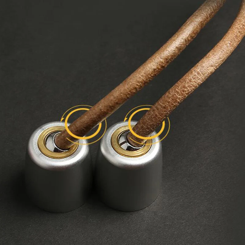 Jump Rope Cowhide Leather Ropes Rapid Speed With Wooden Handle Skipping Gym Fitness Slim Body jump rope