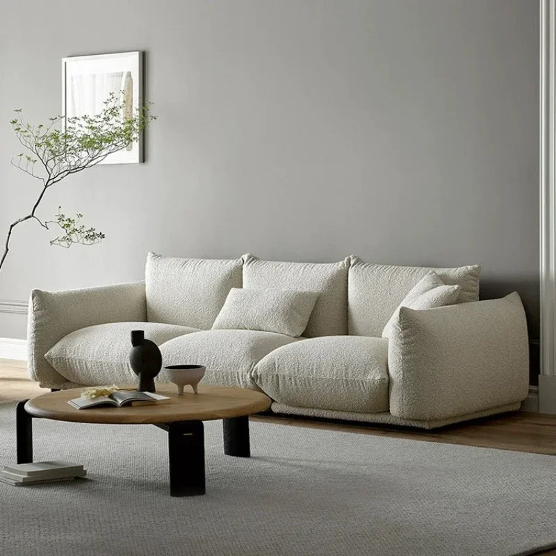 

Nordic Modern Sofas Living Room Rustic Floor Creative Indoor Hotel Back Rest Farbic Single Sofa Relaxing Canape White Furniture