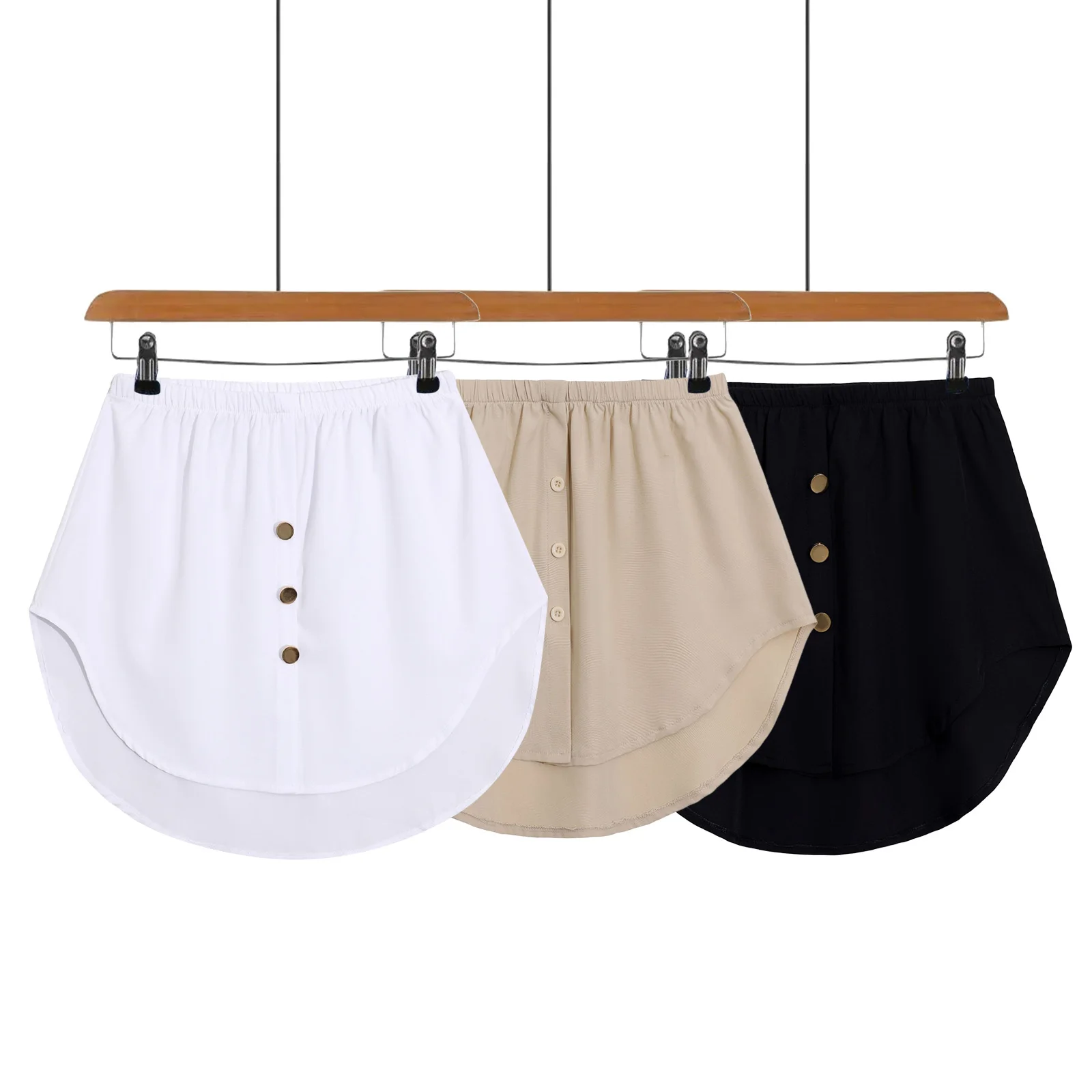 Women Mini Shirt Lower Mini Shirt Women's Extensions Top All Bottom Layering Waist Mini With Elastic Shirt Rip Skirt Length 2 Bed Skirt Full Bed