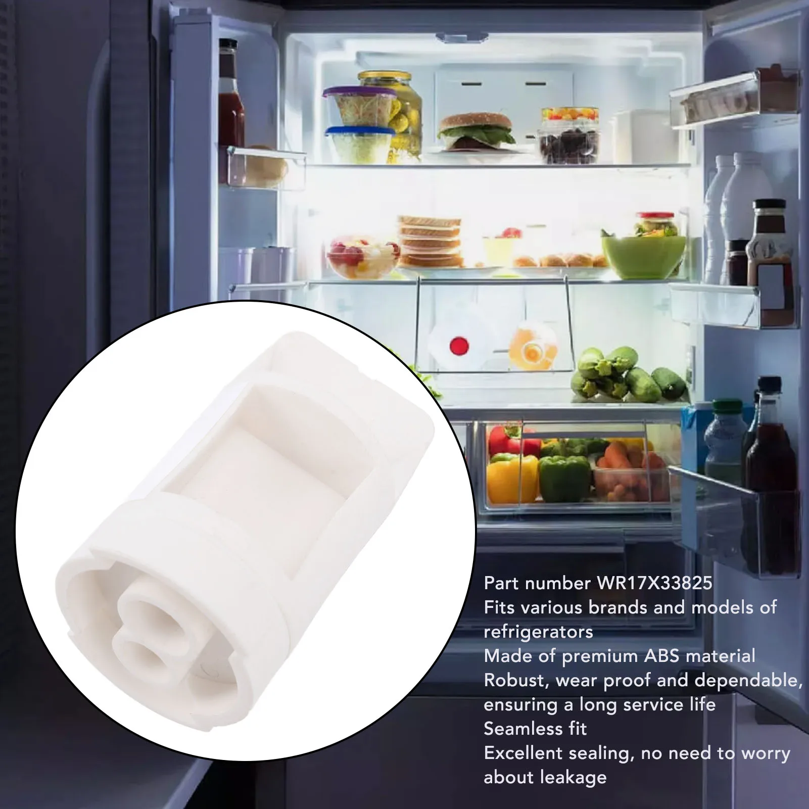 Fridge Water Filter Bypass Plug WR17X33825 Refrigerator Water Bypass Plug ABS Fridge Water Filter Bypass Plug for Replacement