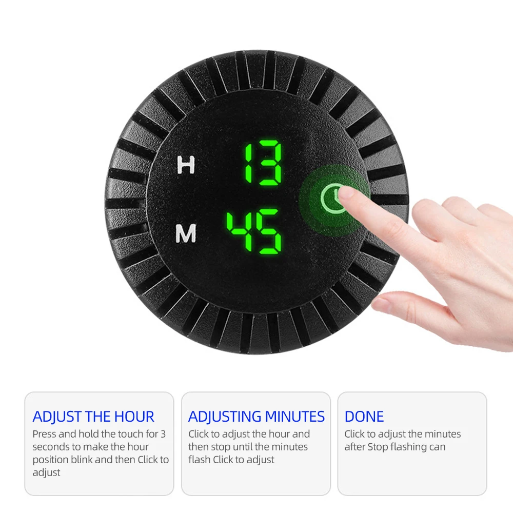 Car Clock Motorcycle Handlebar Clock Motorcycle Digital Clock Panel Waterproof Electronic Watch Clock Time LED Display Universal For 12V-24V Car Boat