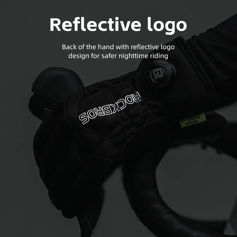 Cycling Gloves Ski Gloves ROCKBROS Warm Bicycle Gloves Outdoor Touch Screen Winter Gloves Windproof