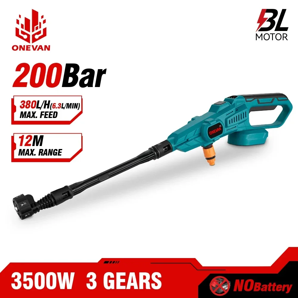 ONEVAN 브러시리스 전기 고압 세척기, 무선 세차 건, 마키타 18V 배터리, 정원 물총, 200Bar, 3500W  Best5 ONEVAN 브러시리스 전기 고압 세척기, 무선 세차 건, 마키타 18V 배터리, 정원 물총, 200Bar, 3500W  Best5