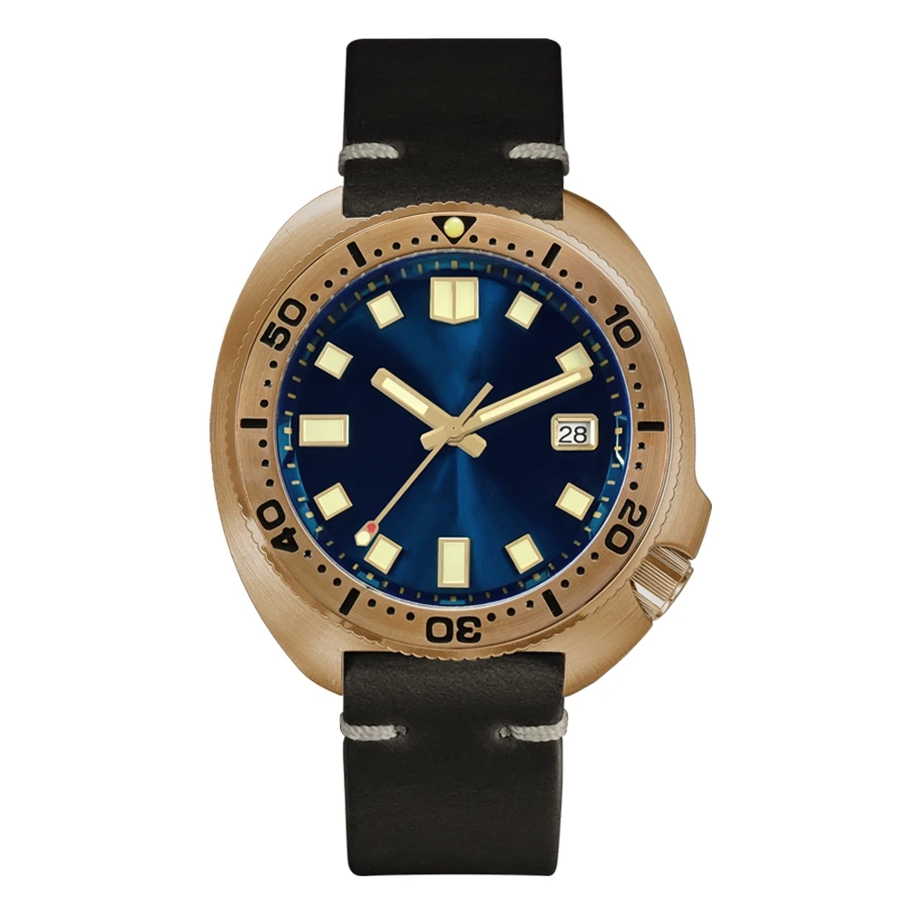 San Martin Abalone SN047Q Bronze Diver Watches Men Mechanical Watch Luminous Water Resistant 200M Leather Strap Wristwatch (Color 6) 並行輸入品 San Martin Abalone SN047Q Bronze Diver Watches Men Mechanical