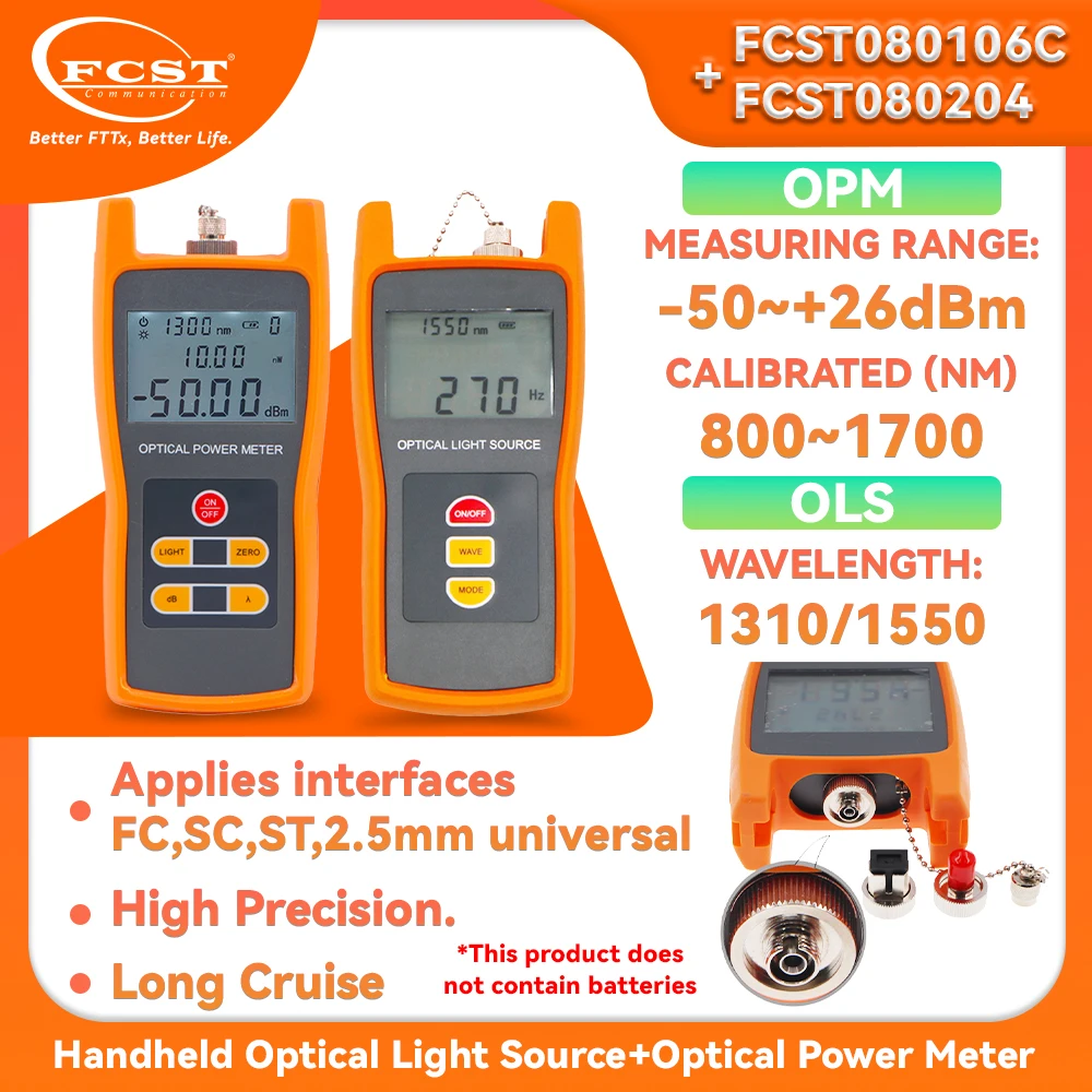 

FCST волоконно-оптический измеритель мощности и оптический источник, сетевой кабель FTTH, тестер оптического волокна, оптоволоконное оборудование