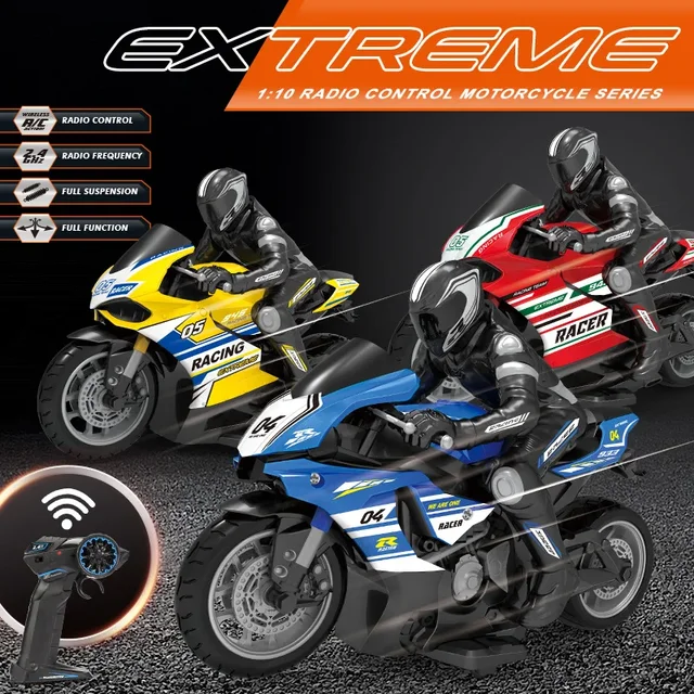 1: 10 2.4G High Speed Remote Control RC Stunt Motorbike  drift Car 30mins Drive Racing Motorbike RC Motorcycle Toy model 2