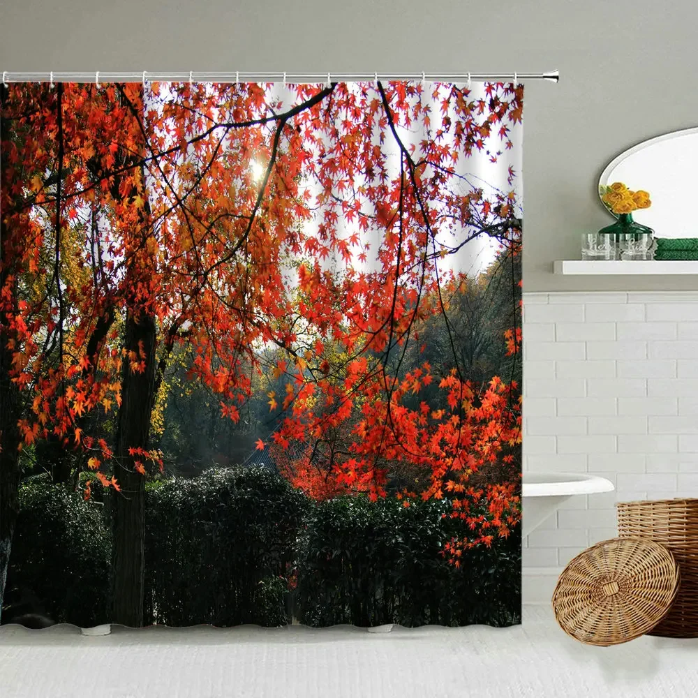 

Bathroom Shower Curtain Natural landscape Plants Flowers and Dirds Bathroom Bathtub Partition curtain Home Decor