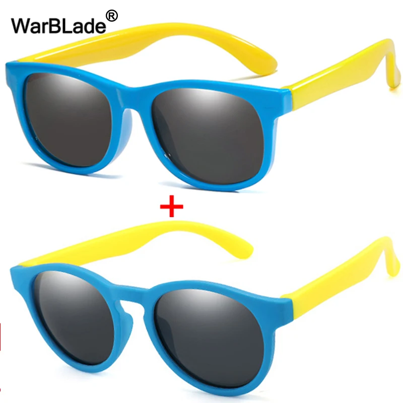 Kids Round Polarized Sunglasses - Silicone Flexible Safety UV400 Fashion Shades