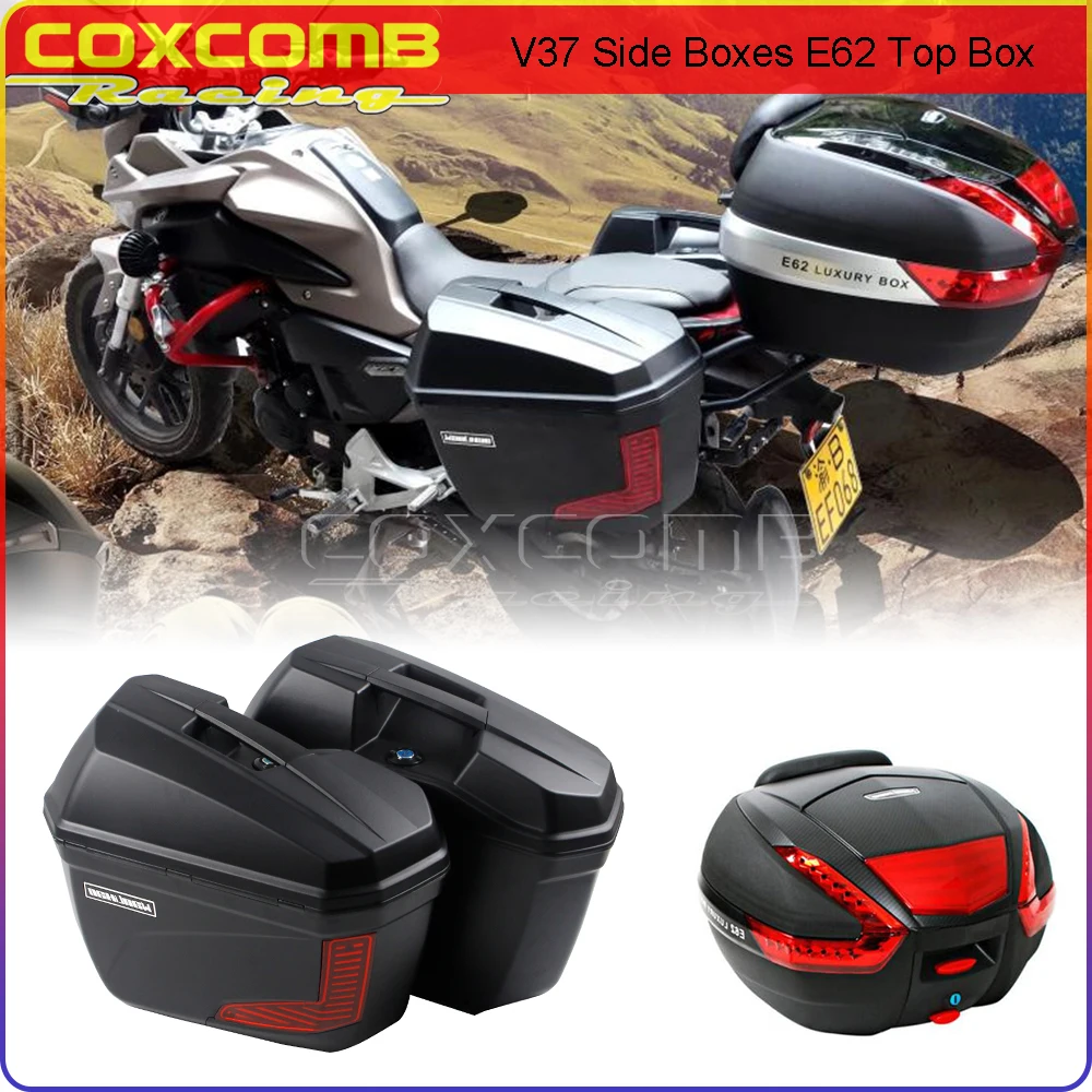 

23L Side Boxs Saddle Bags Side Case 38L Travel Tailbox Topcase Rear Pannier Helmet Cargo For Suzuki V-Strom Bandit GSXR GSXS SV
