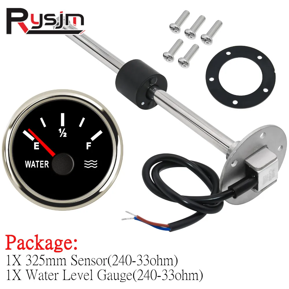 

150MM/175MM/225MM/250MM/300MM Water Tank Sensor Fuel Sender Unit With 0-190ohm 52mm Water Level Gauge Meter Fit Boat Cars