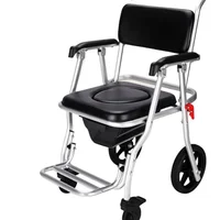 Wheeled elderly toilet mobile toilet home care bath folding 1