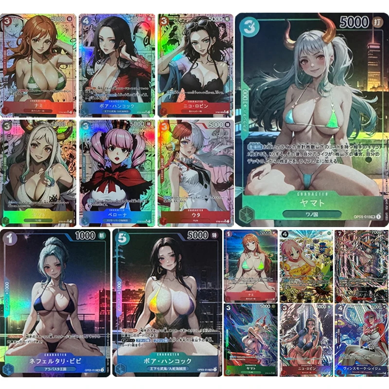 Anime One Piece Diy Opcg Hancock Nami Robin Yamato Vivi Uta Sabo Ace Collectible Cards Christmas Birthday Gifts Children's Toys