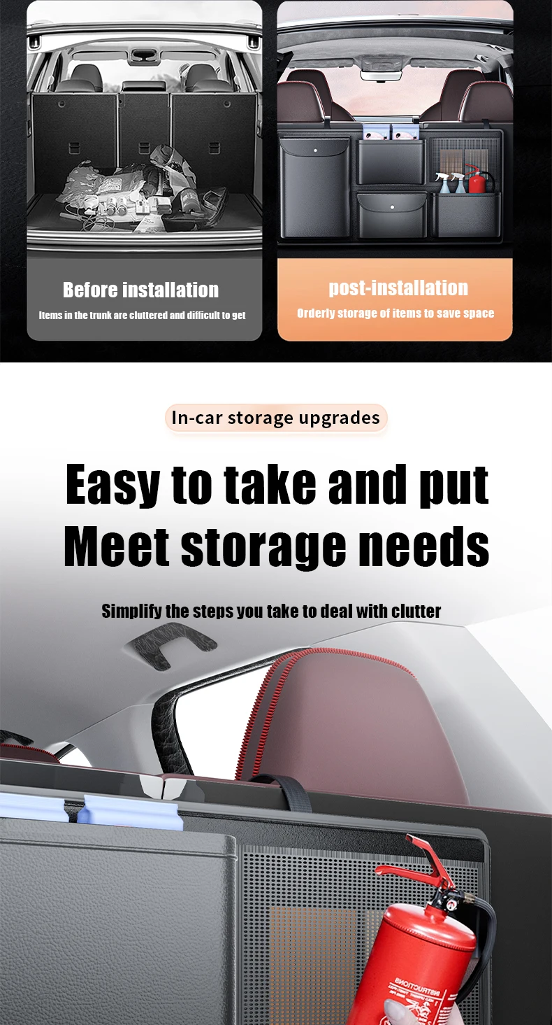 For Tesla All Model Y/3 &other brands Trunk PU Leather Storage Bag big Capacity
