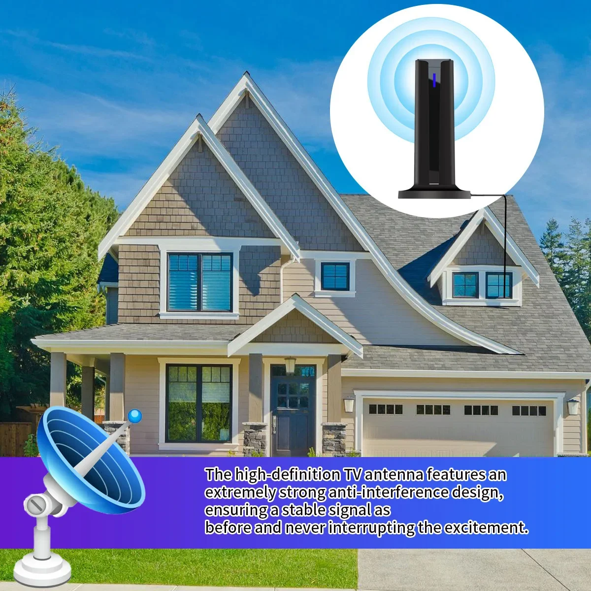 25DBI Digital Antenna for Smart TV Indoor 6000 Miles Long Range Reception 4K 108