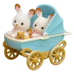 Sylvanian Families Dollhouse Furry Baby Doll Accessories Chocolate Rabbit Twins Set Girl Gift New in Box 5432