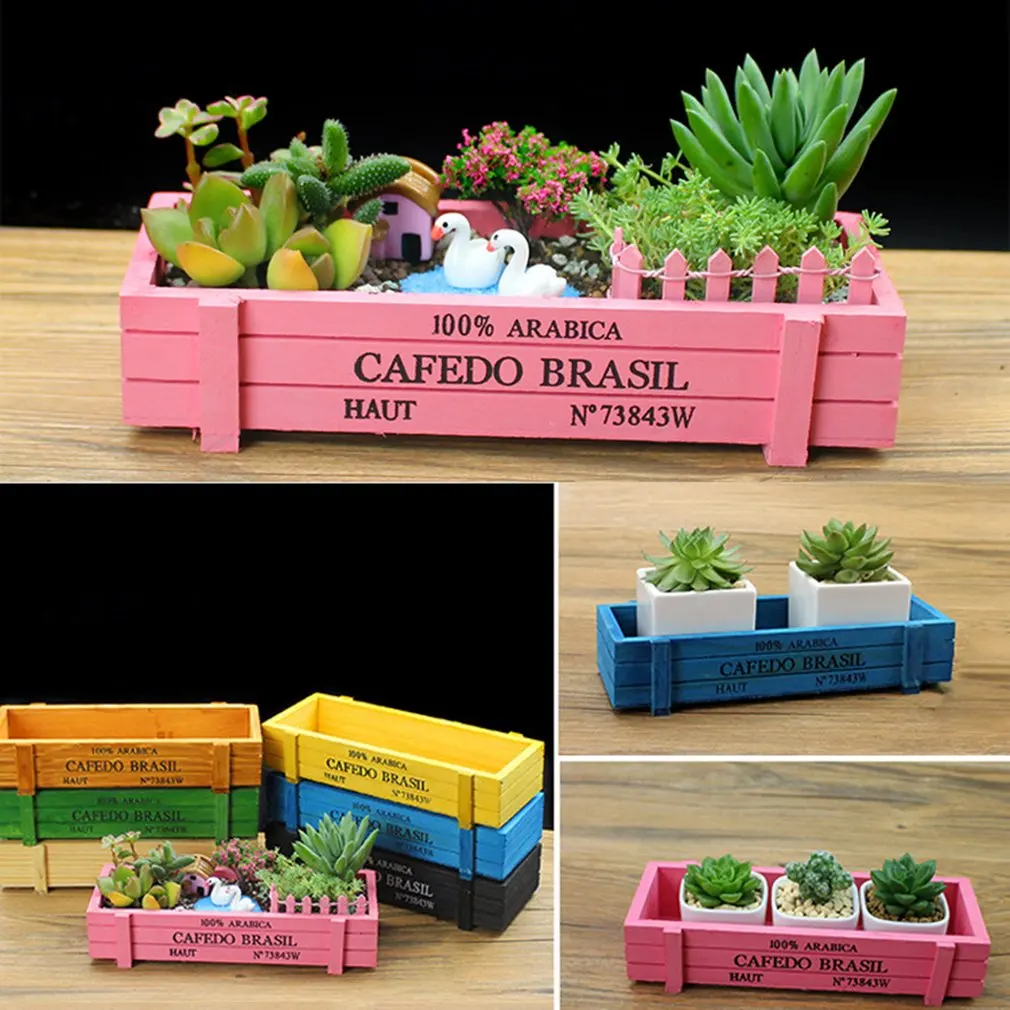 

Hot 2022 Newest Succulent Plant Flowerpot Creative Retro Wooden Box Flowerpots Flower Stand Groceries Log Boxes Fast Delivery