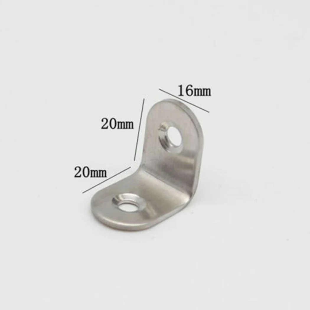 10pcs 90 Degree L-shape Bracket L Shape Corner Brackets Stainless Steel Fastener Furniture Cabinet Screen Wall Hardware Tools