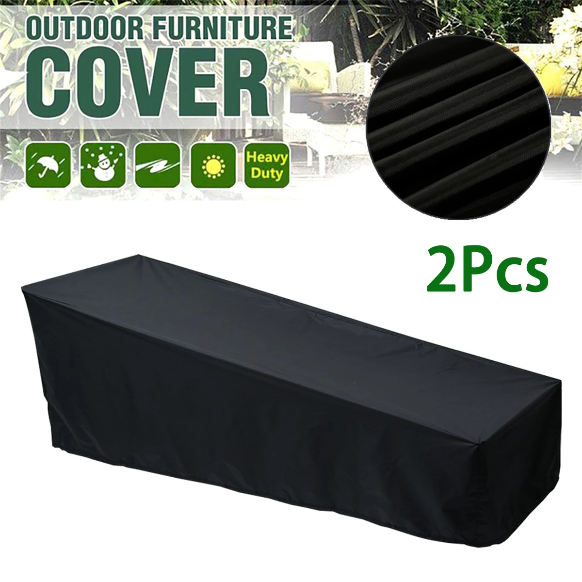 Outdoor Lounger Cover Patio Garden Beach Chair Cover Recliner Protective Bag Furniture Waterproof Dust Sunscreen Covers 2Pcs chair cover patio furniture cover chair dust cover