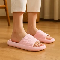 EVA Beach Slippers Thick Sole 4cm Cloud-Like Comfort Home Use Couple Height Increasing Indoor Solid Color Summer Sandals - Image 5